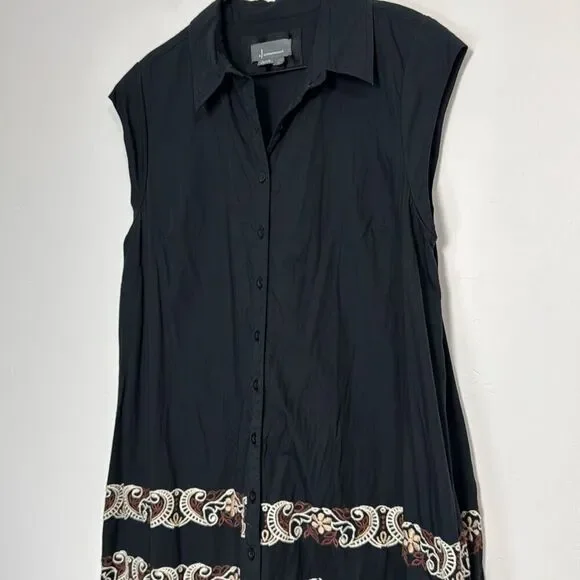 By Anthropologie Cap-Sleeve Shirt Dress L - Picture 5 of 9